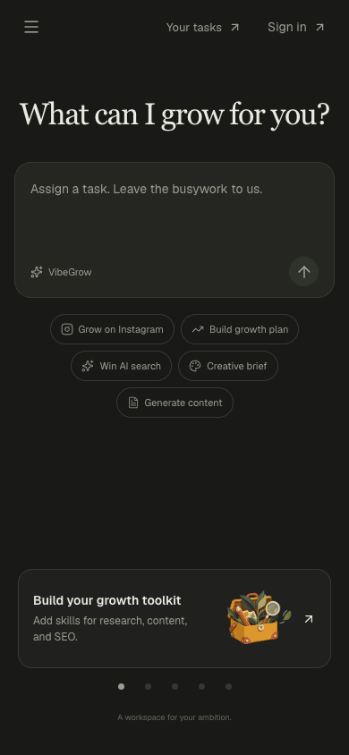 VibeGrow shown on Android